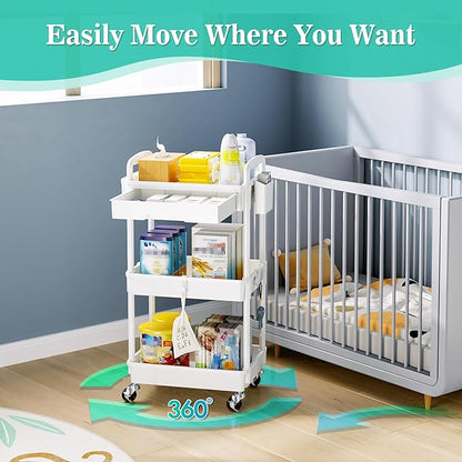 SUNALLY 3 Tier Rolling Cart - Image 5