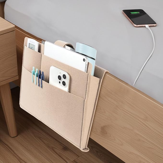 Seefoo Bedside Caddy, Large Bed Caddy Organizer - Image 2