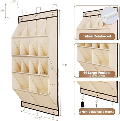 FENTEC 2 Pack Over the Door Shoe Organizer, Hanging Shoe Organizer, 28 Large - Image 2