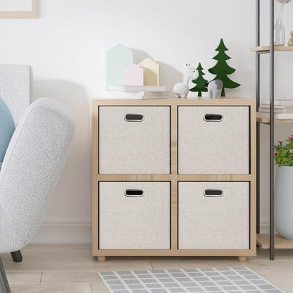 Posprica 15.12"x12.13"x12.01" Storage Cube Bins, Linen Decorative Closet - Image 7