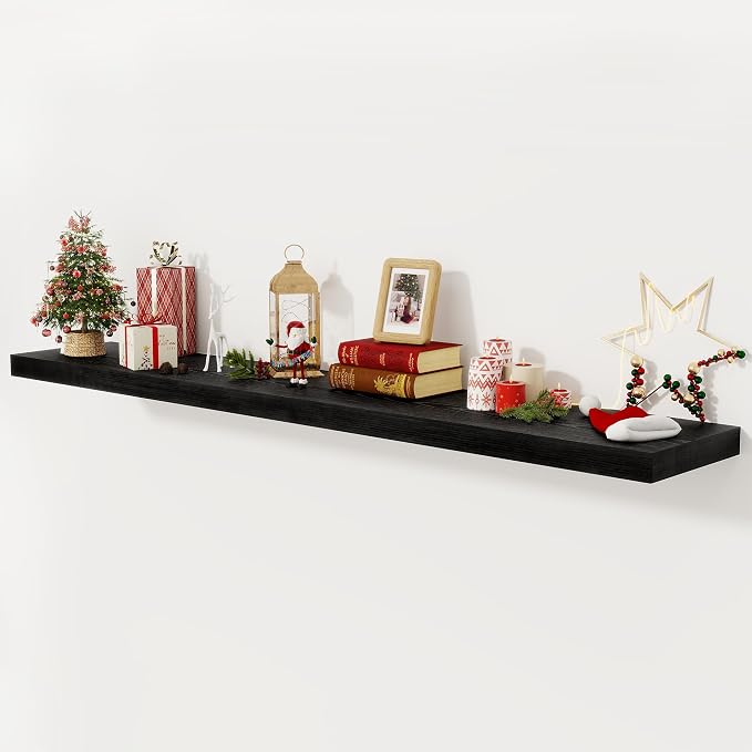 Fun Memories 72 Inch Floating Shelf, 12 Inch Deep Wall Shelf by FunMemories