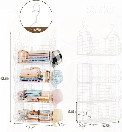 4 Tier Extra Large Hanging Closet Organizer, Closet Organizer Hanging - Image 3
