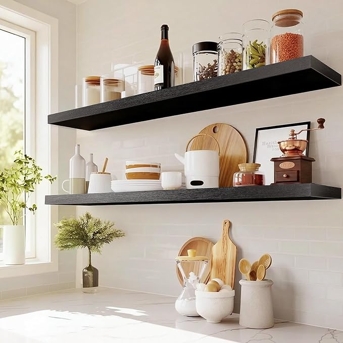 AMADA HOMEFURNISHING Floating Shelves Wall Mounted, 47 x 8 Inch Wall Shelves - Image 3