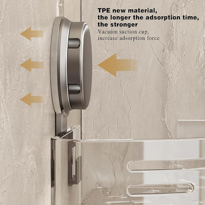 VOLPONE Shower Caddy Corner Suction Cup Shelf Corner No Drilling Bathroom - Image 5