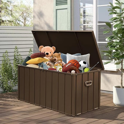 Domi 100 Gallon Metal Deck Box Waterproof, Outdoor Storage Box by domioutdoorliving