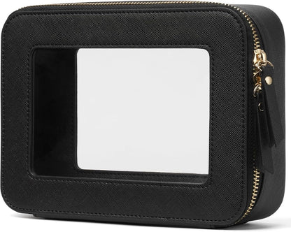 Popvibe Clear Makeup Bag Travel Cosmetic Case Transparent Toiletry Bag by POPVIBE