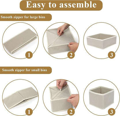 SHENLIU 12 Pack Foldable Cloth Storage Box, Drawer Organizer Clothes, Underwear - Image 7