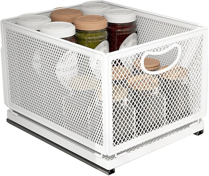 Sliding Cabinet Basket Organizer Drawer Self Adhesive Slide out Pantry Shelves by ULIKEUS