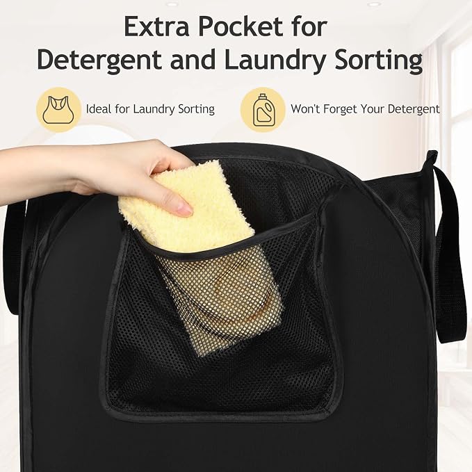 Upgraded Polyester Pop-up Laundry Hamper 2 Pack, 70L Laundry Basket - Image 8