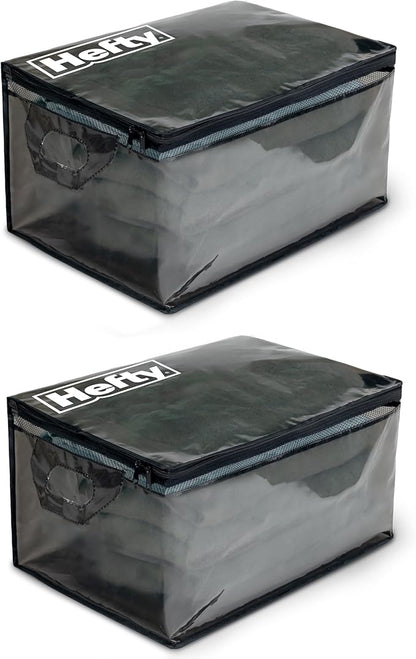 Hefty Large Flexible Tote with Breathable Mesh, Double Zipper, 2 Handles – Ideal by Hefty