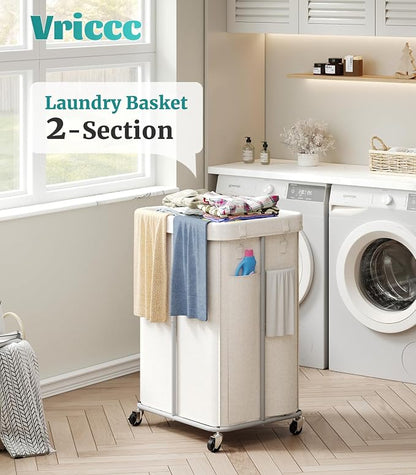 155L Laundry Hamper with Wheels, Rolling Laundry Basket with Metal Frame and - Image 5