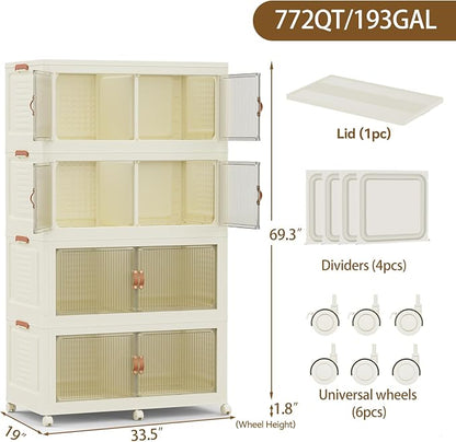 SAILUN 190Gal/760Qt Stackable Storage Bins Folding Collapsible Storage Bins - Image 5