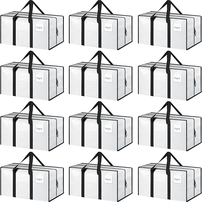 12 Pack Extra Heavy Duty Large Moving Bags by Fygrip