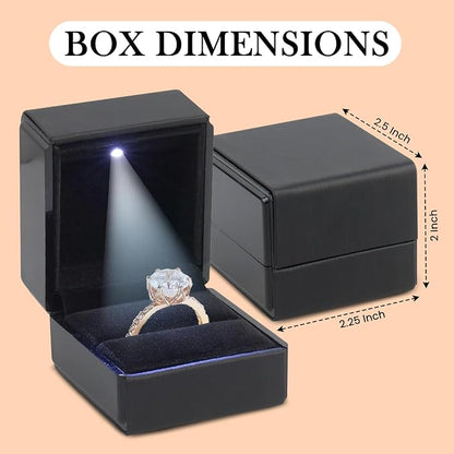 Novel Box Square Shaped Black Ring Box - Image 2