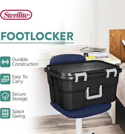 Sterilite 4 Pack Footlocker, 14 Gallon Plastic Storage Container - Image 2