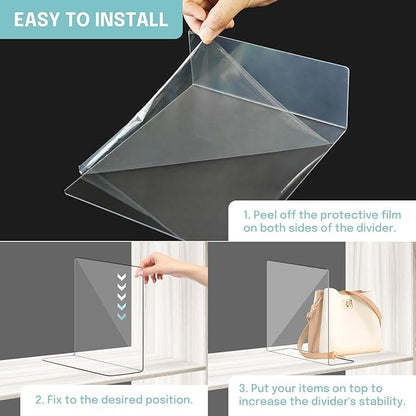 OKPOW Acrylic Shelf Dividers for Closet Organization: 12" Tall x 10" Deep - Image 5