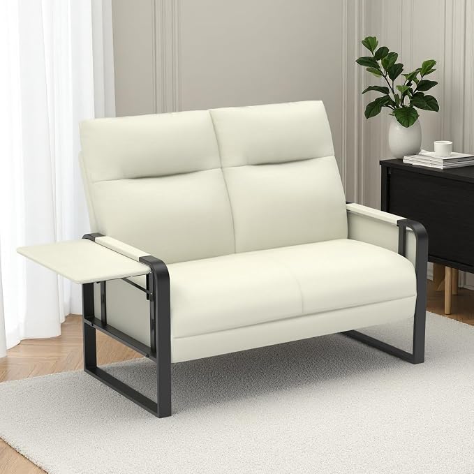 Faux Leather Loveseat, Upholstered Loveseat by Tbillionnext
