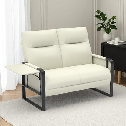 Faux Leather Loveseat, Upholstered Loveseat by Tbillionnext