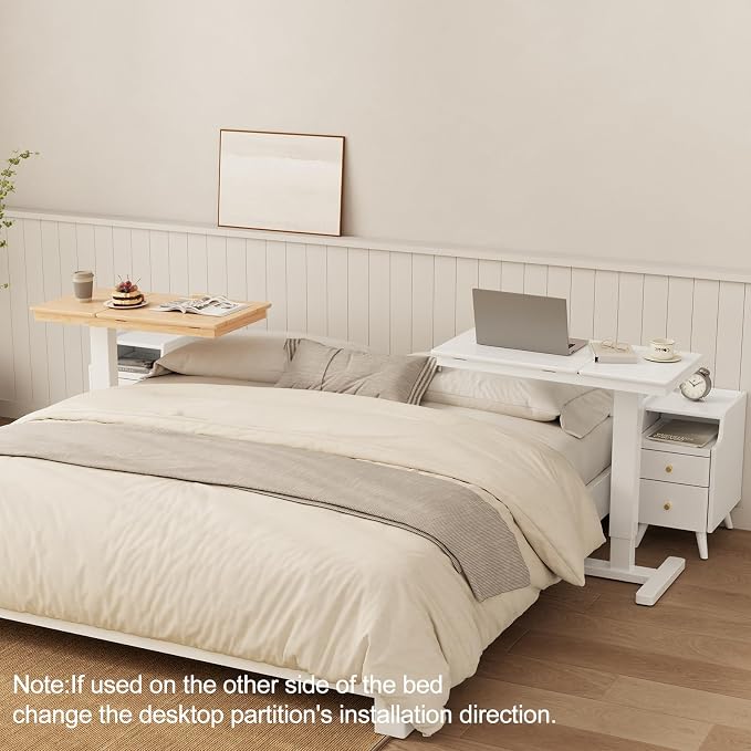 Solid Wood Overbed Bedside Table - Image 7