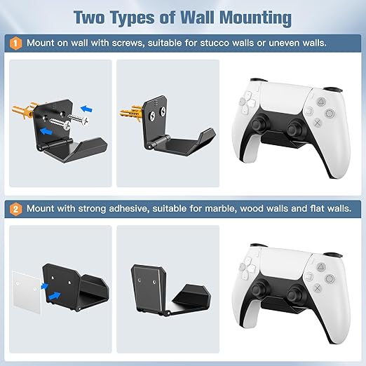 KUNSLUCK 6 Pack Controller Wall Mount – Universal Game Controller Holder - Image 3