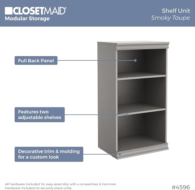 ClosetMaid Modular Storage 21.38-inch W 3-Shelf 4-Drawer Tower Wood Closet - Image 5