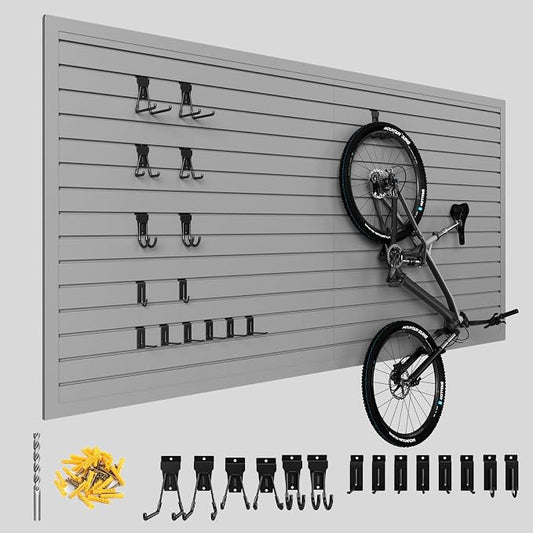 4'H x 8'W Slatwall Panel Garage Wall Organizer by GINCHAIN