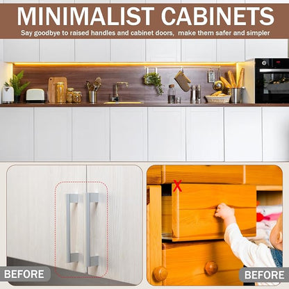 Lounsweer 50 Pack Magnetic Push Latches Handleless Push to Open Cabinet Drawer - Image 5