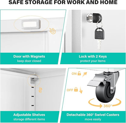 SISESOL Wide & Deep Metal Storage Cabinet - Image 7