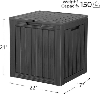 35 Gallon Resin Deck Box, Waterproof Outdoor Storage Bin - Image 2
