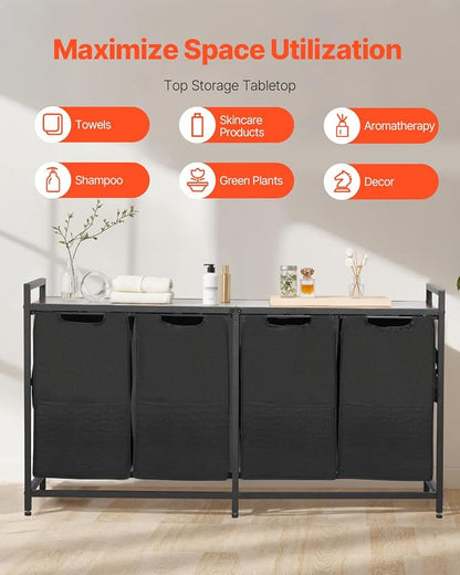 VEVOR 4 Section Laundry Sorter, Large Laundry Hamper - Image 6
