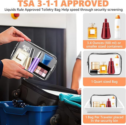 AURUZA Clear Makeup Bag, Portable Travel Toiletry Bags - Image 3