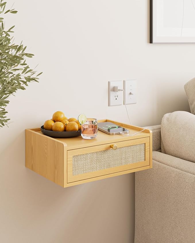Floating Nightstand, Wall Mounted Night Stand - Image 6