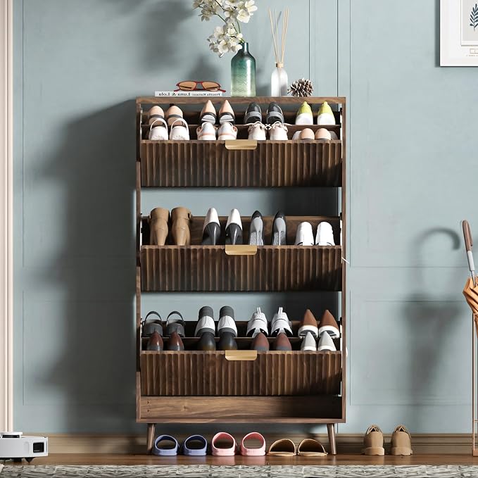 Shoe Cabinet Storage, Modern Freestanding Organizer by QIVOMIX