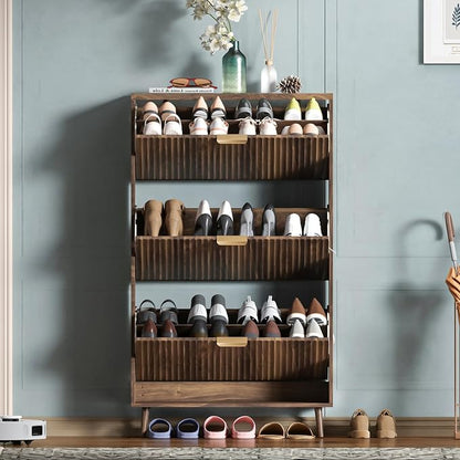 Shoe Cabinet Storage, Modern Freestanding Organizer by QIVOMIX