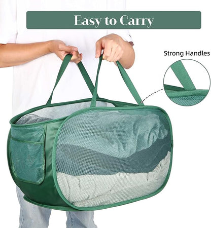Sturdy Mesh Pop Up Laundry Hamper, Collapsible Laundry Baskets - Image 4