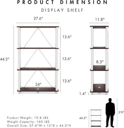 Homes: Inside + Out Apexa Modern 4-Tier Wide Shelving Units, Collectibles - Image 3