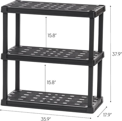 IRIS USA 3-Shelf Heavy Duty Plastic Storage Shelves, 450lb Capacity, Large - Image 3