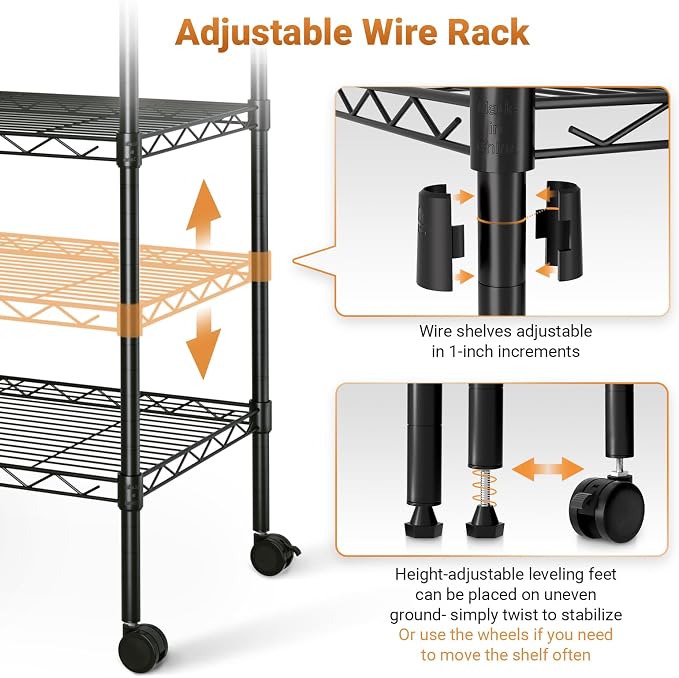 Simple Deluxe Heavy Duty 5-Tier Storage Shelving Unit, 35.83" W x 13.98" D x - Image 5