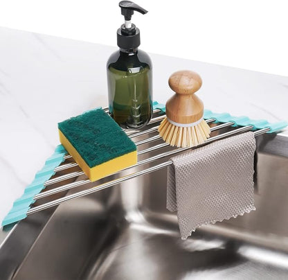 Tomorotec Green Triangle Roll-Up Dish Drying Rack by Tomorotec