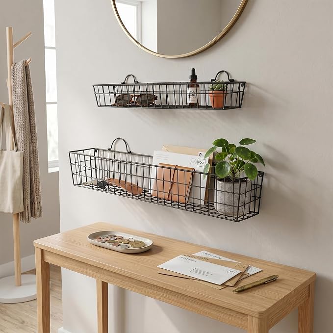 MyGift 2pcs 30-Inch Wire Baskets - Image 5