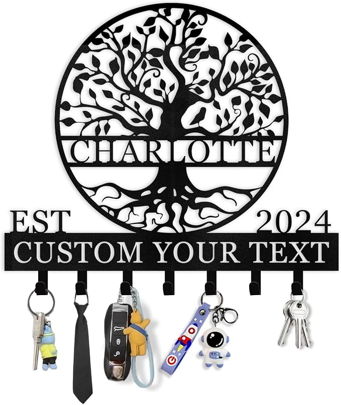 Personalized Key Holder Wall Mount by Dyoart