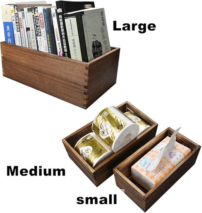 Decorative Nesting Wooden Crates Burnt Umber Stained Rustic Crate Boxes Wood - Image 3
