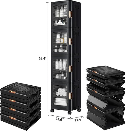 VECELO 4-Tier Tall Narrow Storage Cabinet - Image 2