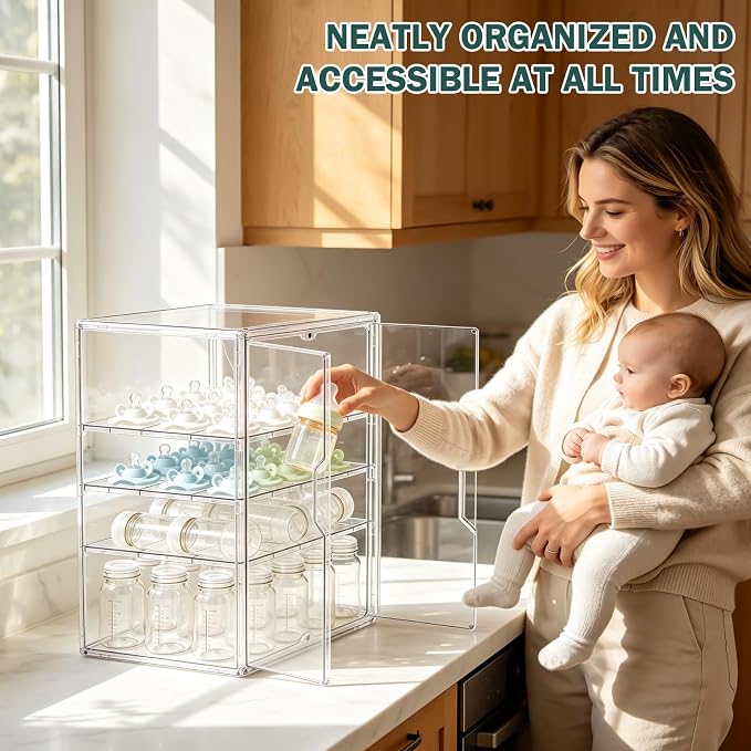 Baby Bottle Organizer, 4-Tier Large Capacity Bottle Storage - Image 5