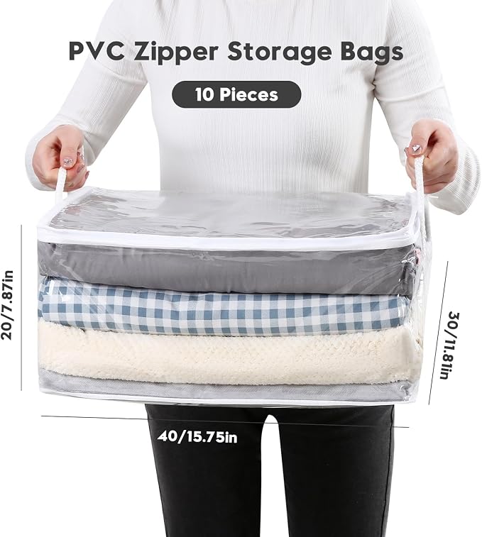 10 PCS Clear Zippered Storage Bags - Image 2