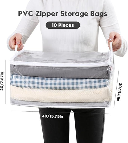 10 PCS Clear Zippered Storage Bags - Image 2