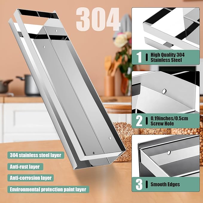Lallisa 2 Pieces Stainless Steel Shelf Bathroom Shower Floating Shelves Wall - Image 4