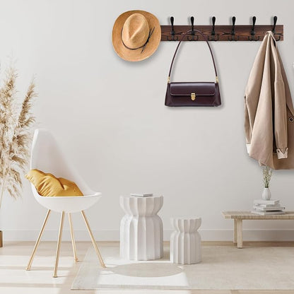 32.2'' Large Coat Rack Wall Mount Coat Hooks Coat Hanger - Image 4