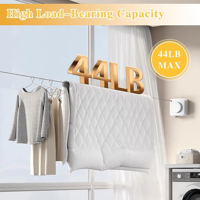 Retractable Clothesline Indoor, Non-Sagging Outdoor Clothes Line retracting - Image 5