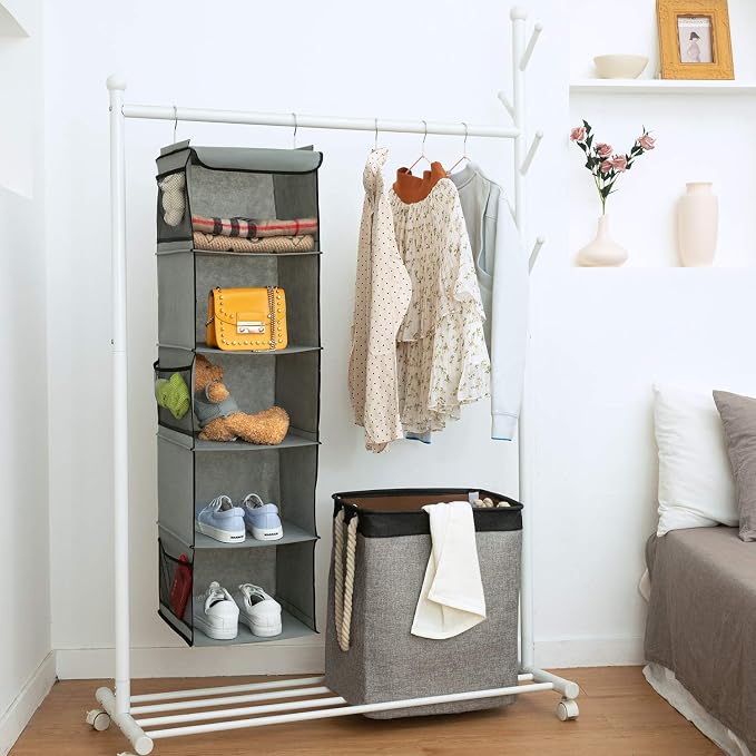 BrilliantJo 5 Shelves Hanging Closet Organizer, 2 Pack Hanging Storage - Image 5